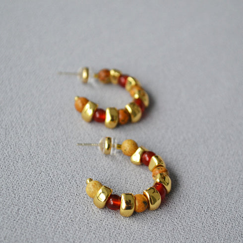 Color Beaded Hoop Earrings - Zafari Studio Jewelry